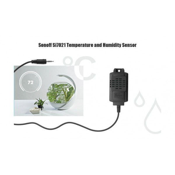 SONOFF Aισθητήρας θερμοκρασίας και υγρασίας SI7021, WiFi, 2.5mm, μαύρο SONOFF Aισθητήρας θερμοκρασίας και υγρασίας SI7021, WiFi, 2.5mm, μαύρο