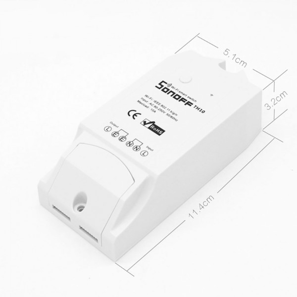 SONOFF Smart Διακόπτης TH10, υγρασίας - θερμοκρασίας, 10A, WiFi, λευκό