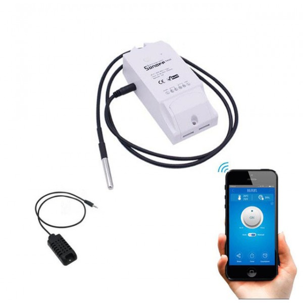SONOFF Smart Διακόπτης TH10, υγρασίας - θερμοκρασίας, 10A, WiFi, λευκό