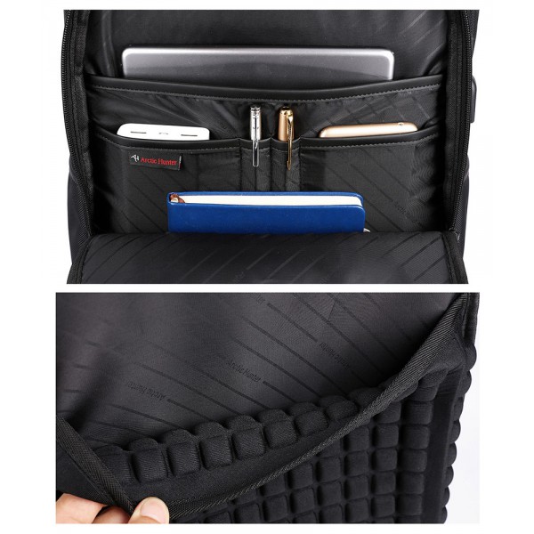 ARCTIC HUNTER τσάντα πλάτης B00120C-BK με θήκη laptop 15.6", μαύρη