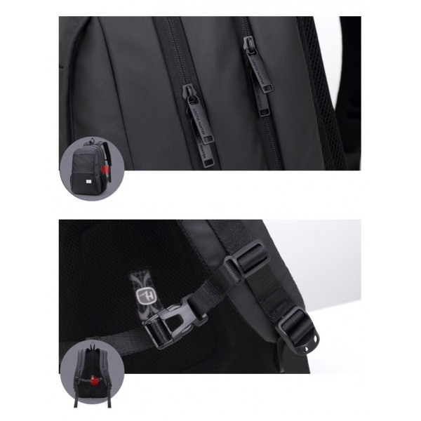 ARCTIC HUNTER τσάντα πλάτης 20005-BK με θήκη laptop, μαύρη