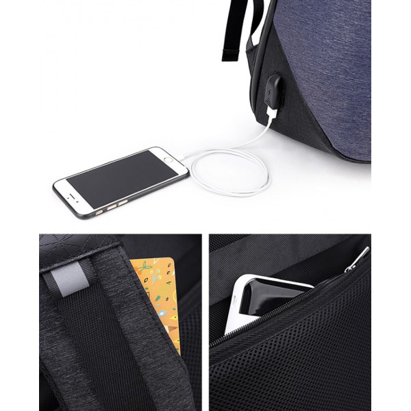 ARCTIC HUNTER τσάντα πλάτης B00193-BL με θήκη laptop 15.6, μπλε