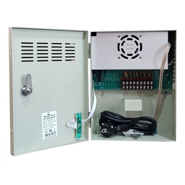 POWERTECH τροφοδοτικό CP1209-20A-B για CCTV-Alarm, DC12V 20A, 9 κανάλια POWERTECH τροφοδοτικό CP1209-20A-B για CCTV-Alarm, DC12V 20A, 9 κανάλια