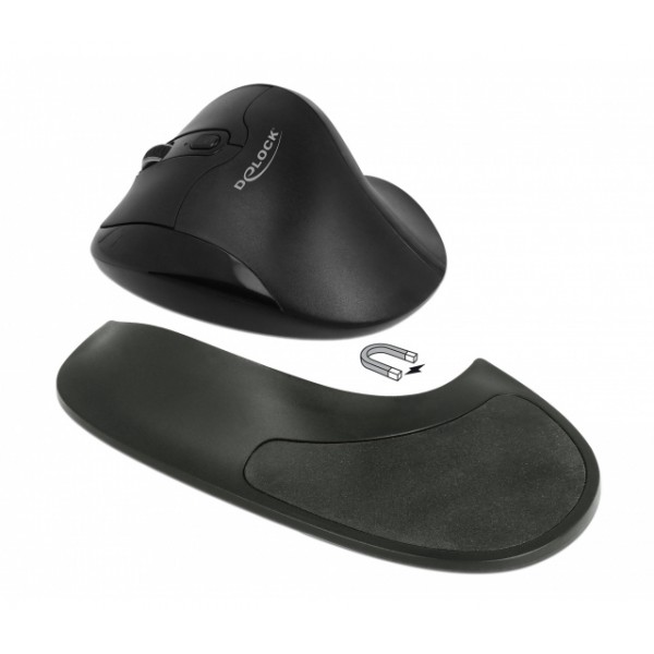 DELOCK ασύρματο ποντίκι 12552 για αριστερόχειρες, με βάση καρπού 1600dpi DELOCK ασύρματο ποντίκι 12552 για αριστερόχειρες, με βάση καρπού 1600dpi