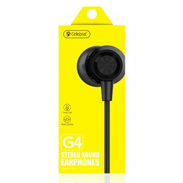 CELEBRAT Earphones G4 με μικρόφωνο, 10mm, 1.2m, μαύρο CELEBRAT Earphones G4 με μικρόφωνο, 10mm, 1.2m, μαύρο
