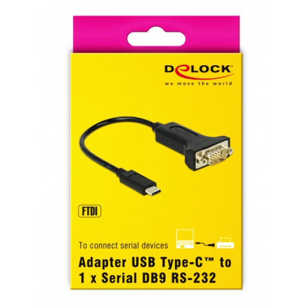 DELOCK Αντάπτορας Type-C σε Serial DB9 RS-232 DELOCK Αντάπτορας Type-C σε Serial DB9 RS-232