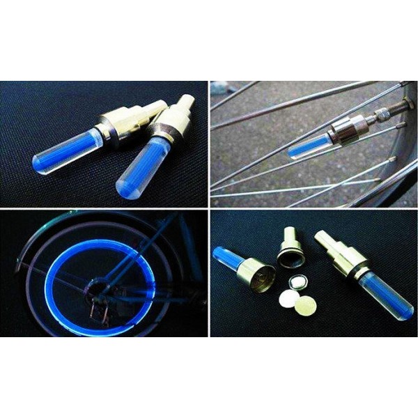 Καπάκι βαλβίδας ποδηλάτου AG304A, LED, 6.5cm, 2τμχ, μπλέ