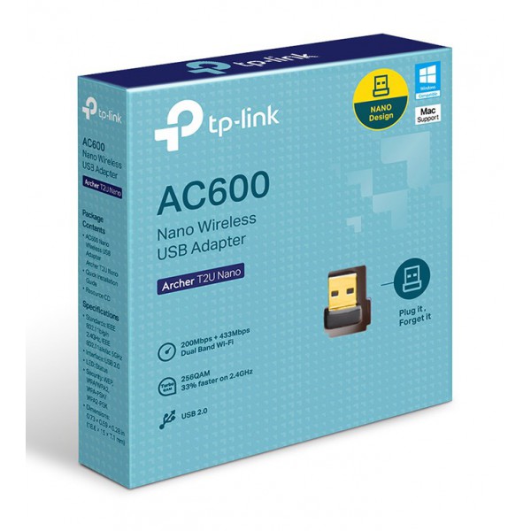 TP-LINK Ασύρματο Nano USB Adapter AC600 ARCHER-T2UNANO, Ver. 1.0 TP-LINK Ασύρματο Nano USB Adapter AC600 ARCHER-T2UNANO, Ver. 1.0