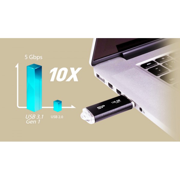 SILICON POWER USB Flash Drive Blaze B02, 32GB, USB 3.2, μαύρο SILICON POWER USB Flash Drive Blaze B02, 32GB, USB 3.2, μαύρο