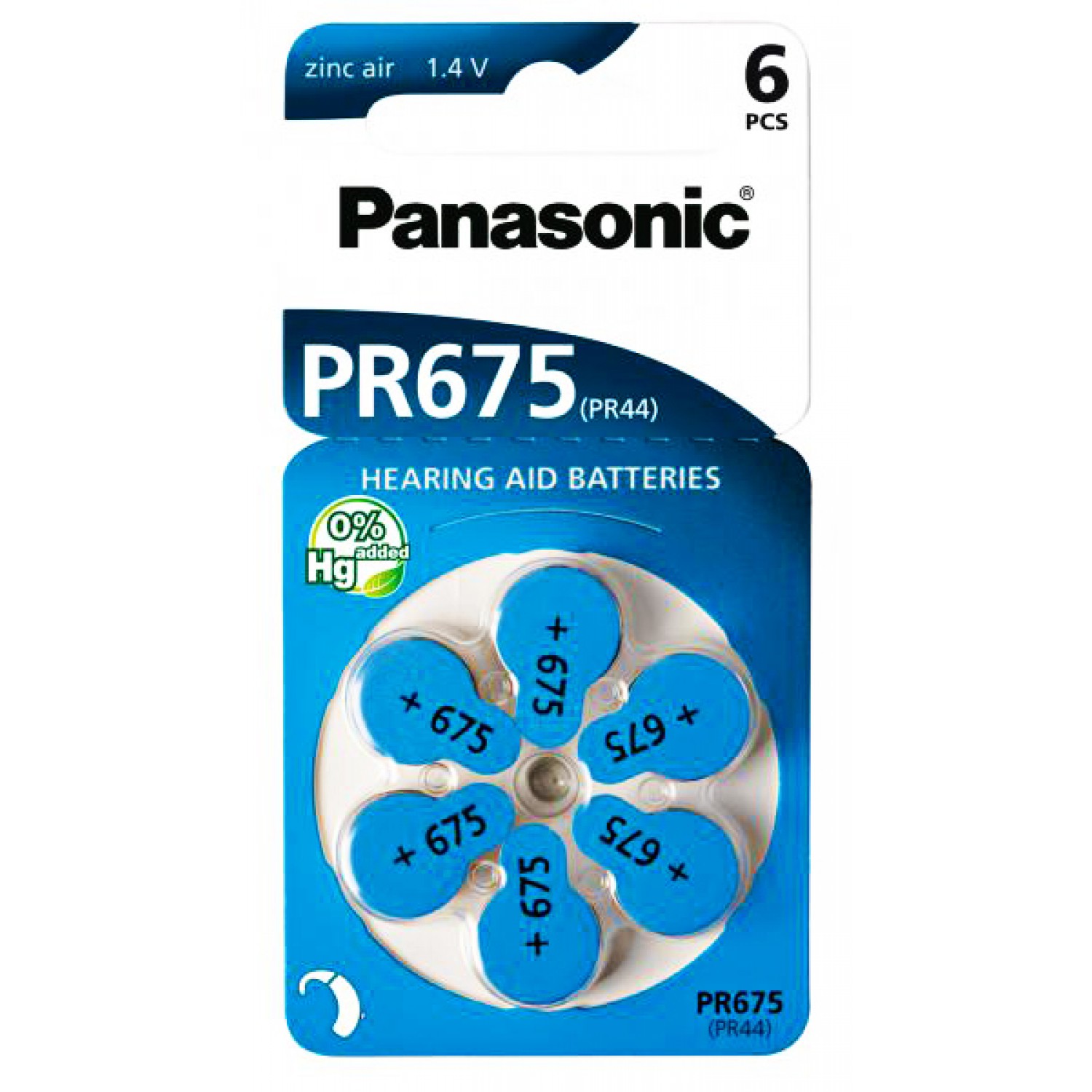 PANASONIC μπαταρίες ακουστικών βαρηκοΐας PR675, mercury free, 1.4V, 6τμχ PANASONIC μπαταρίες ακουστικών βαρηκοΐας PR675, mercury free, 1.4V, 6τμχ