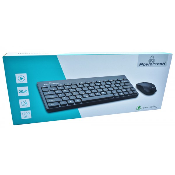 POWERTECH set ποντίκι & πληκτρολόγιο PT-913, ασύρματο, 1500dpi, μαύρο POWERTECH set ποντίκι & πληκτρολόγιο PT-913, ασύρματο, 1500dpi, μαύρο