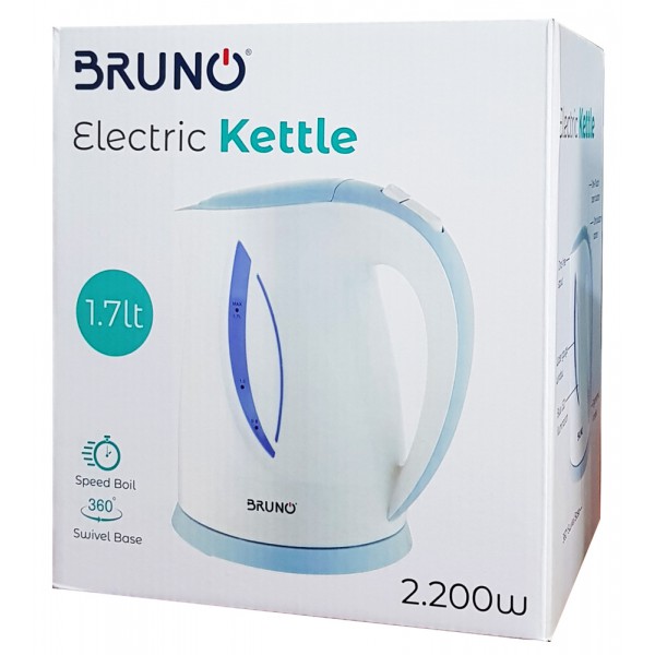 BRUNO Ηλεκτρικός βραστήρας BRN-0002, 2200w, 1.7lt, βάση 360°, LED