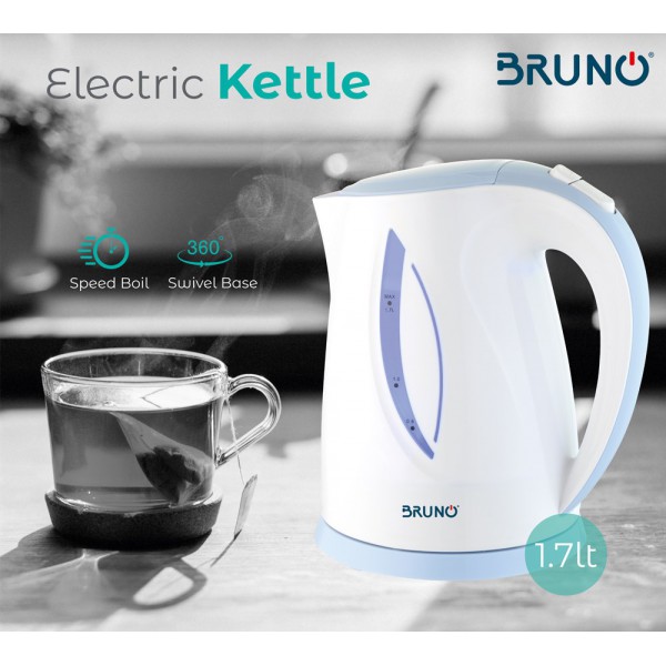 BRUNO Ηλεκτρικός βραστήρας BRN-0002, 2200w, 1.7lt, βάση 360°, LED