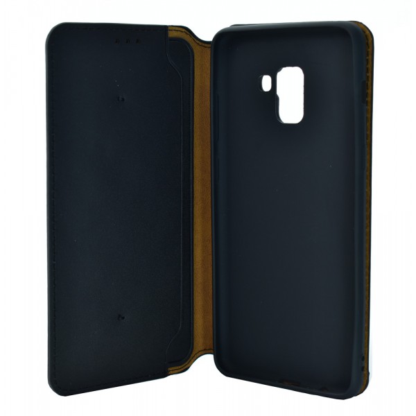 POWERTECH Θήκη Slim Leather για Samsung A8 plus 2018, μαύρη POWERTECH Θήκη Slim Leather για Samsung A8 plus 2018, μαύρη