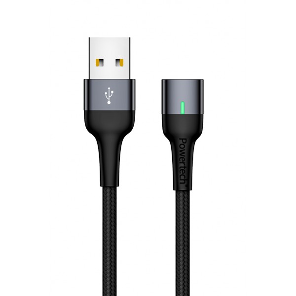 POWERTECH Καλώδιο USB 2.0 PT-757, μαγνητικό, 1m, μαύρο POWERTECH Καλώδιο USB 2.0 PT-757, μαγνητικό, 1m, μαύρο