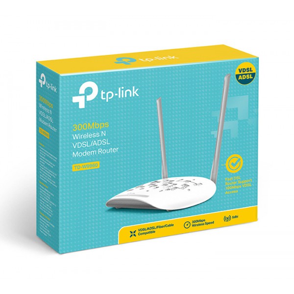 TP-LINK Wireless N Modem/Router TD-W9960, VDSL/ADSL, 300Mbps, Ver. 1.2 TP-LINK Wireless N Modem/Router TD-W9960, VDSL/ADSL, 300Mbps, Ver. 1.2