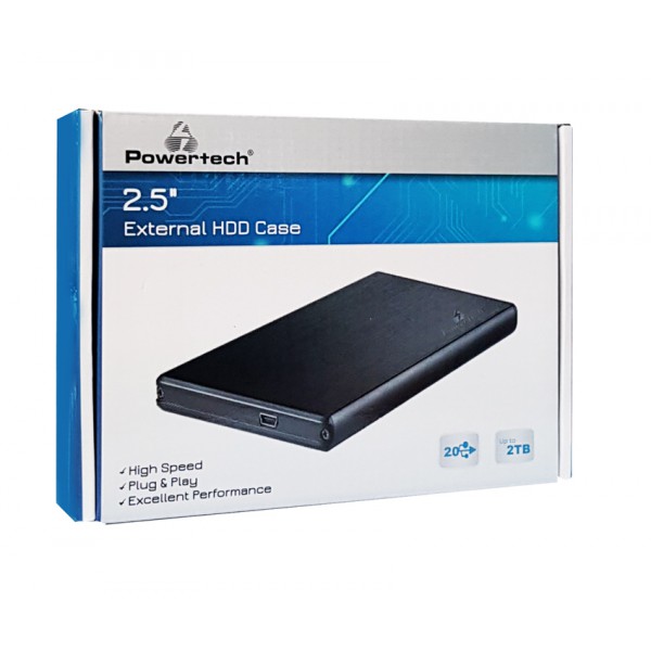 POWERTECH Εξωτερική θήκη PT-747 για HDD 2.5" έως 2TB, USB 2.0, μαύρη POWERTECH Εξωτερική θήκη PT-747 για HDD 2.5" έως 2TB, USB 2.0, μαύρη