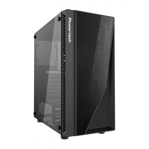 POWERTECH Gaming case PT-743, tempered glass, 4x 120mm fans (3x RGB)