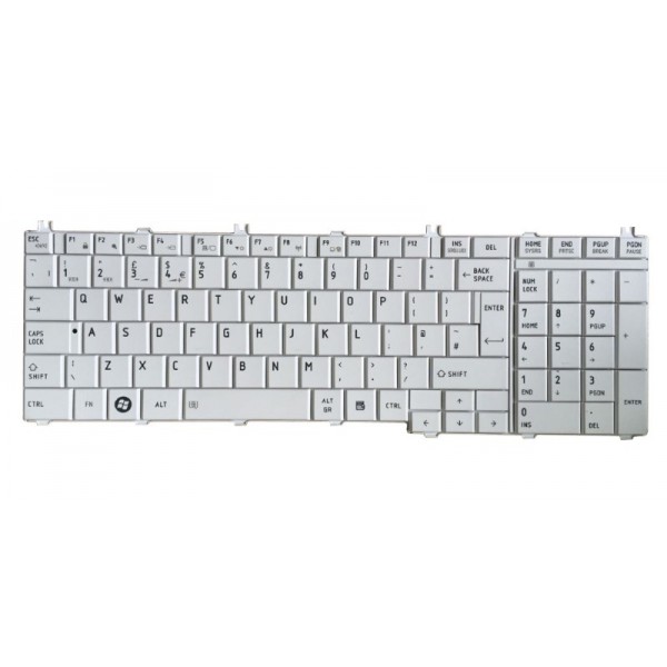Πληκτρολόγιο για Toshiba Satellite Pro C650/C660/L650/L670, US, λευκό