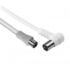 POWERTECH καλώδιο κεραίας pal male 90° σε female, λευκό, 1.5m