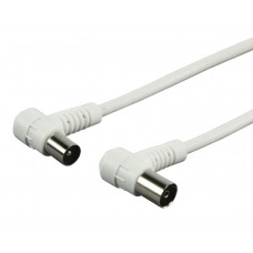 POWERTECH καλώδιο κεραίας CAB-V003, αρσενικό σε θηλυκό, 90°, 1.5m, λευκό