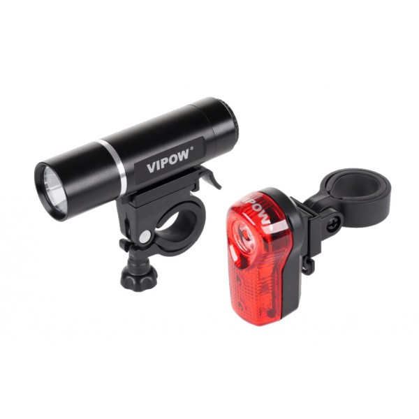 VIPOW σετ φωτισμού ποδηλάτου URZ0015, 3.6W & 0.4W, μαύρο