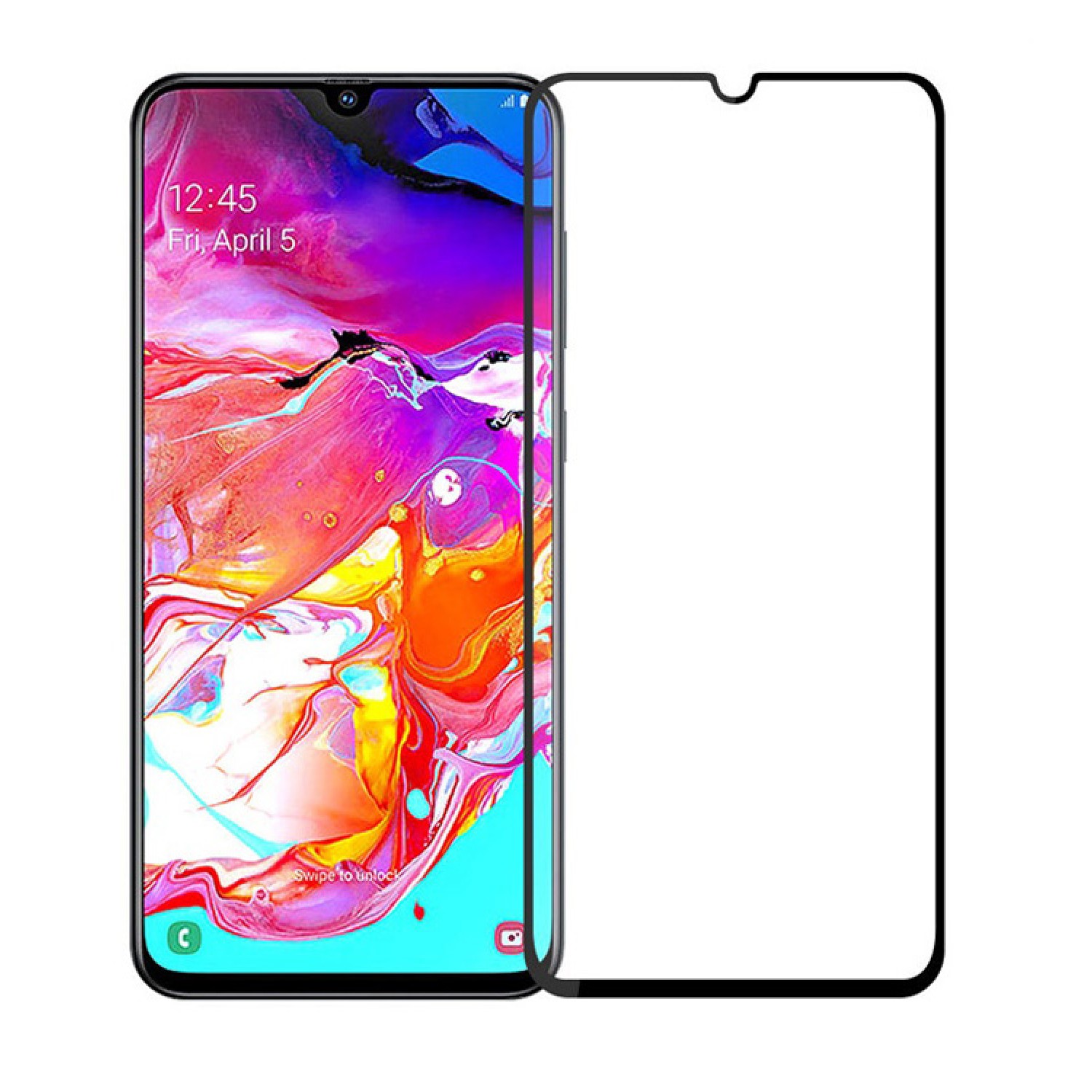 POWERTECH Tempered Glass 5D, Full Glue, Samsung A70 SM-A705F, μαύρο POWERTECH Tempered Glass 5D, Full Glue, Samsung A70 SM-A705F, μαύρο
