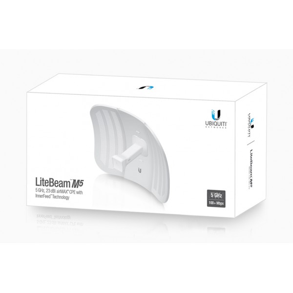 UBIQUITI LiteBeam M5 airMAX CPE Access Point LBE-M5-23, 23dBi, 5GHz UBIQUITI LiteBeam M5 airMAX CPE Access Point LBE-M5-23, 23dBi, 5GHz