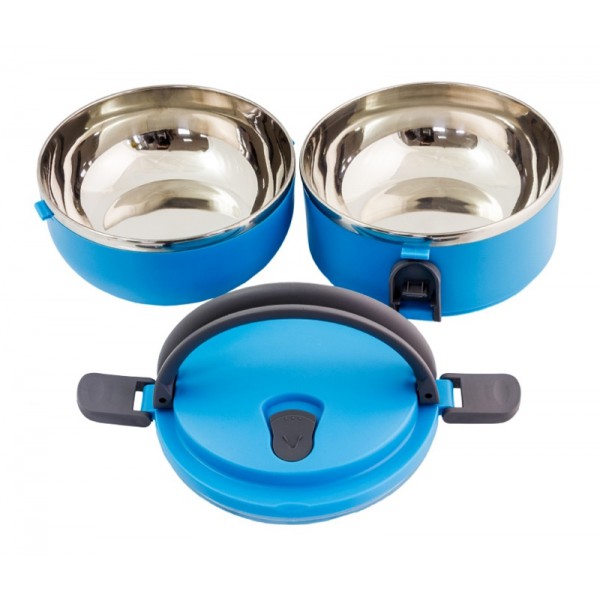 Δοχείο φαγητού AG479B με επένδυση inox, σετ 2τμχ, μπλε