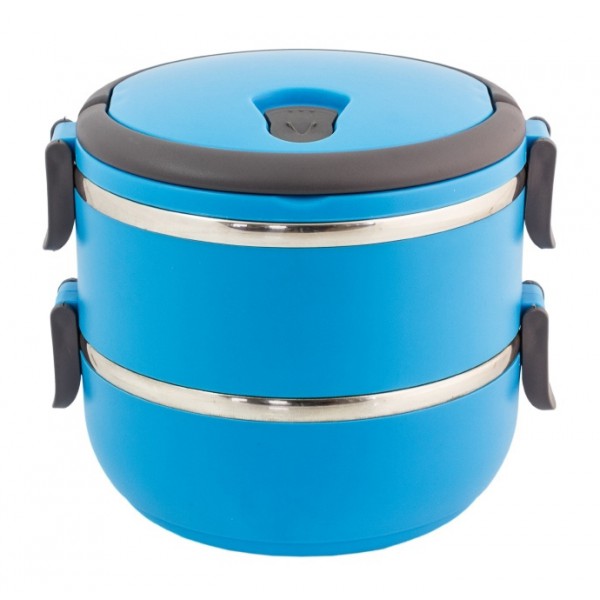 Δοχείο φαγητού AG479B με επένδυση inox, σετ 2τμχ, μπλε