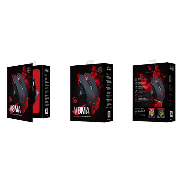 BLOODY ενσύρματο Gaming ποντίκι BLD-V8MA, oπτικό, 3200 CPI, 8 πλήκτρα BLOODY ενσύρματο Gaming ποντίκι BLD-V8MA, oπτικό, 3200 CPI, 8 πλήκτρα