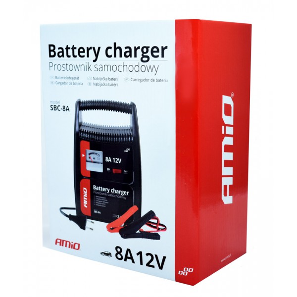 AMIO φορτιστής μπαταριών 12V/8A 02086, με αναλογική ένδειξη και ασφάλεια AMIO φορτιστής μπαταριών 12V/8A 02086, με αναλογική ένδειξη και ασφάλεια