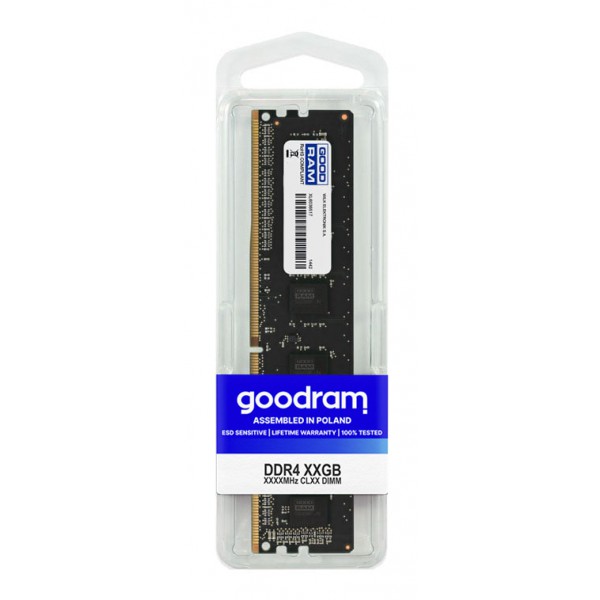 GOODRAM Μνήμη DDR4 UDIMM, 16GB, 2666MHz, PC4-21300, CL19