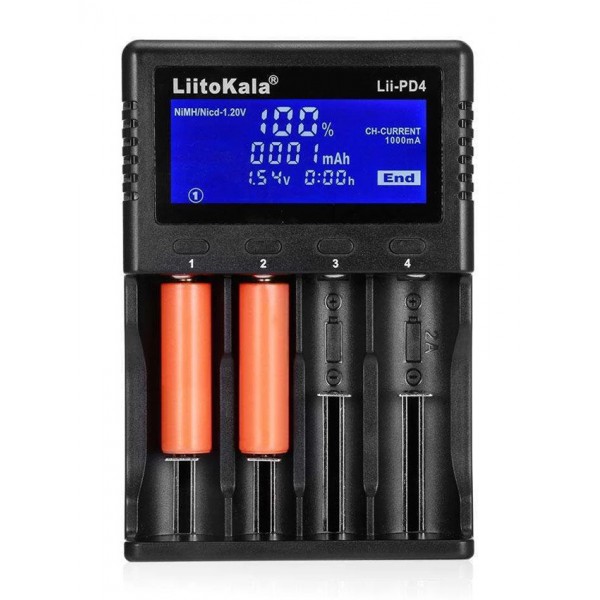 LIITOKALA φορτιστής LII-PD4 για μπαταρίες NiMH/CD, Li-Ion, IMR, 4 slots LIITOKALA φορτιστής LII-PD4 για μπαταρίες NiMH/CD, Li-Ion, IMR, 4 slots