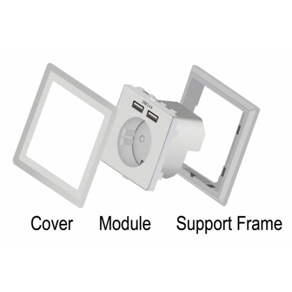 DELOCK Αντάπτορας ρεύματος 11471, 2x USB, 2.4A, λευκός DELOCK Αντάπτορας ρεύματος 11471, 2x USB, 2.4A, λευκός