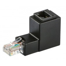 POWERTECH Adapter RJ45 male σε RJ45 female 90° CAB-N127, μαύρο