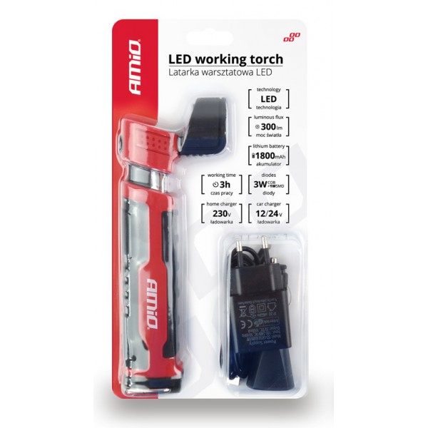 AMIO Τηλεσκοπικός φακός εργασίας 02172 επαναφορτιζόμενος, μαγνητική βάση AMIO Τηλεσκοπικός φακός εργασίας 02172 επαναφορτιζόμενος, μαγνητική βάση