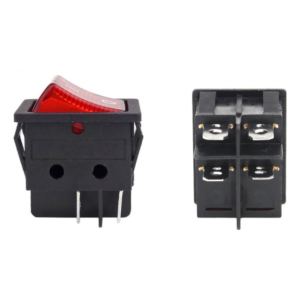 ΑΜΙΟ τετράγωνος ηλεκτρολογικός διακόπτης με κόκκινο φως 02462, 12/230V