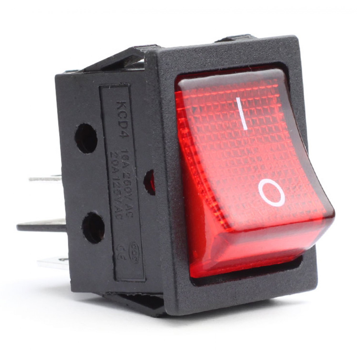 ΑΜΙΟ τετράγωνος ηλεκτρολογικός διακόπτης με κόκκινο φως 02462, 12/230V