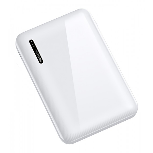 USAMS power bank PB37 10000mAh, 2x output, 2.1A, λευκό
