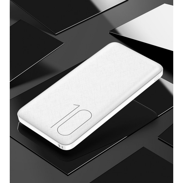 USAMS power bank PB7 10000mAh, 2x output, 2.1A, λευκό