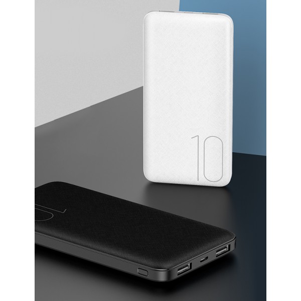 USAMS power bank PB7 10000mAh, 2x output, 2.1A, λευκό