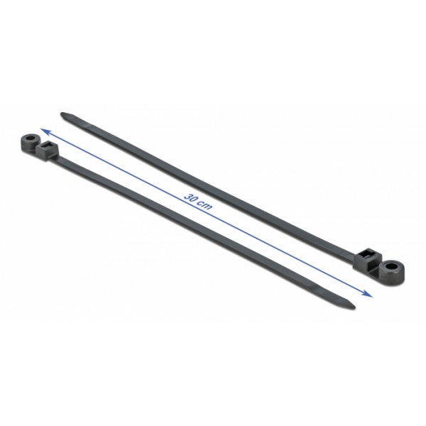 DELOCK Δεματικά καλωδίων 18952 με οπή στερέωσης, 300x7.6mm, μαύρα, 10τμχ DELOCK Δεματικά καλωδίων 18952 με οπή στερέωσης, 300x7.6mm, μαύρα, 10τμχ