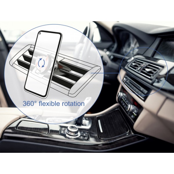 DELOCK 4 σε 1 finger ring, stand, 360° και βάση αεραγωγού 20675, ανθρακί DELOCK 4 σε 1 finger ring, stand, 360° και βάση αεραγωγού 20675, ανθρακί