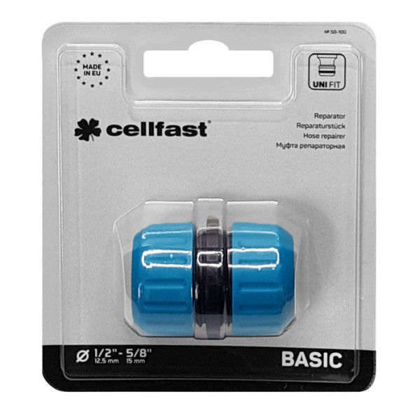 CELLFAST σύνδεσμος ένωσης λάστιχων 50-100, 1/2", 5/8", ABS, μπλε