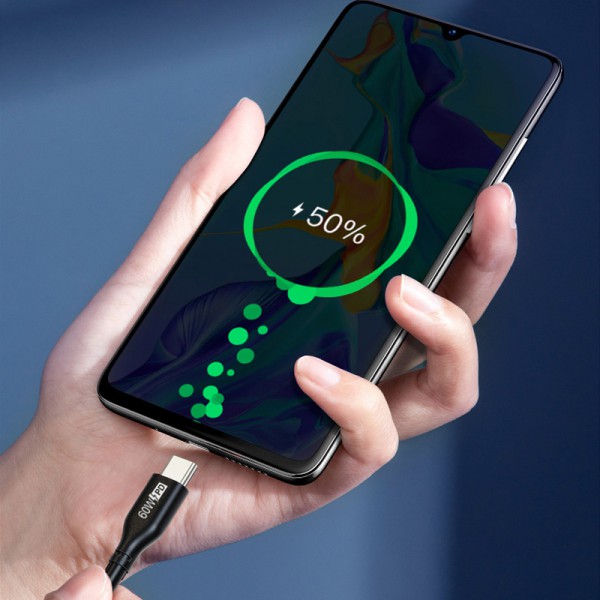 CABLETIME καλώδιο USB Type-C CM60, PD 60W, 3A, 2m, μαύρο