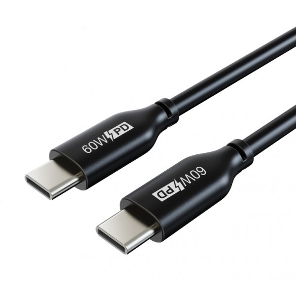 CABLETIME καλώδιο USB Type-C CM60, PD 60W, 3A, 2m, μαύρο