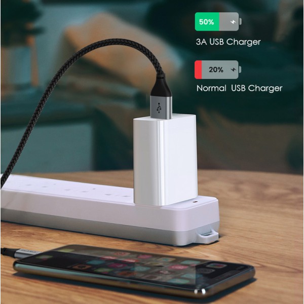 CABLETIME καλώδιο USB 2.0 σε USB Type-C C160, 3A, 1.8m, μαύρο