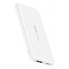 USAMS power bank PB33 5000mAh, slim, 1x output, 2.1A, λευκό
