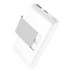 USAMS power bank US-CD99 5000mAh, slim, stand, 2x output, 2.1A, λευκό